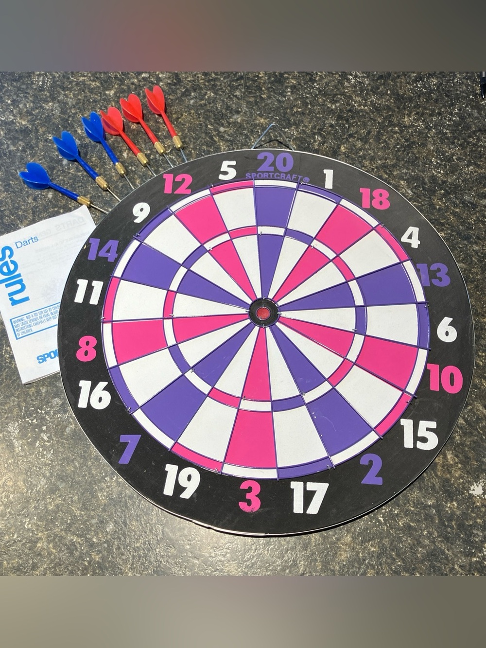 Sportscraft Pink & Purple Dartboard Game Set